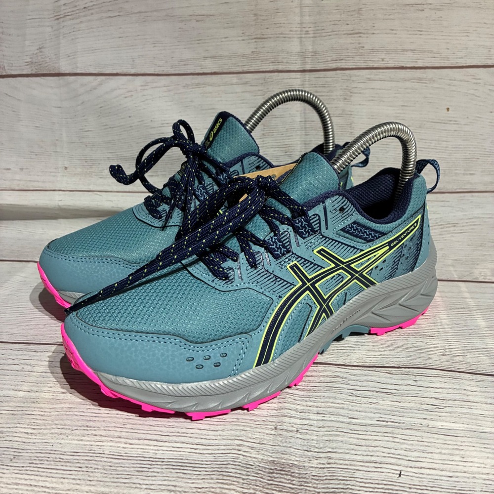 ASICS Gel-Venture 9 Womens 6 Wide Sage Hot Pink Trail Running Shoes 1012B314